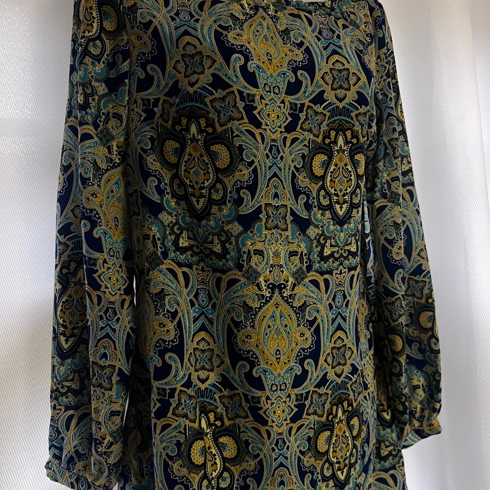 Elegant Paisley Print Dress Couture dress by Lovposh sz M - Picture 6 of 7